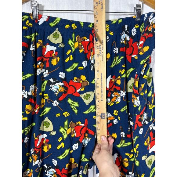 Disney Flannel Pants 4XL TALL Navy Scrooge McDuck Pockets Duck Sleep Villians - Picture 7 of 13